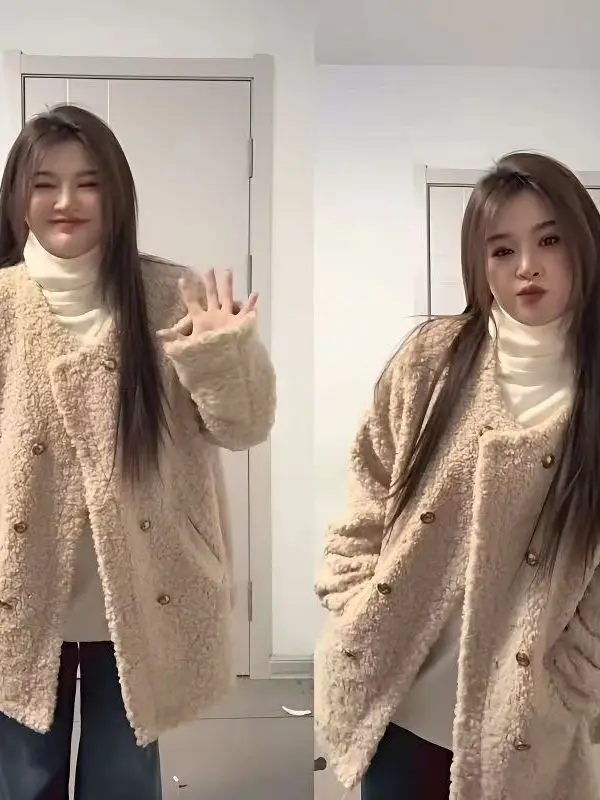

Ультратонкий вельветовый пальто-кардиган осенне-зимний, свободного кроя, двубортный, в корейском стиле, женский свитер-жакет