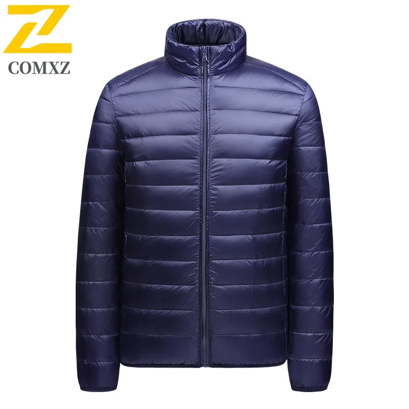 COMXZ Winter Jacket Solid Color Slim Fit Versatile Windproof Travel Padded Jacket Skiing Loose Stylish Down Jacket Men Clothing