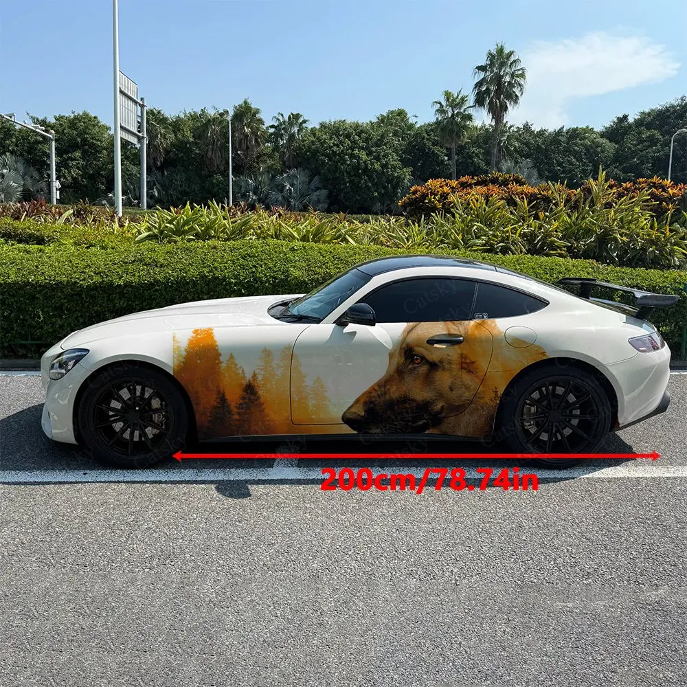 

Forest German Shepherd Car Side Wraps, Self-Adhesive PVC Waterproof & Scratch-Resistant Stickers, Car Accessory Gift