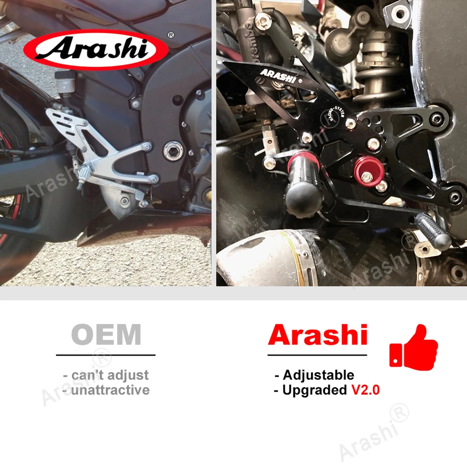 Arashi V2.0 Adjustable Rearset For KAWASAKI NINJA ZX6R 2025 GP