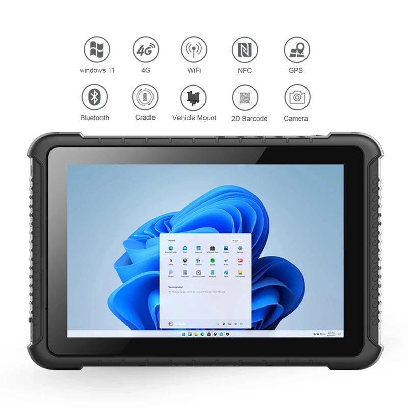 Industrial Waterproof Tablet PC 10 Inch 8G RAM Vehicle Mount Docking Cradle IP65 Rugged windows Tablet