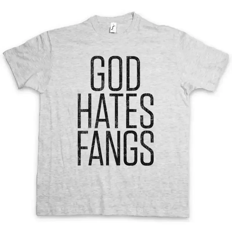 GOD HATES FANGS T shirt True Fellowship of the Sun Horror TV Strain Blood