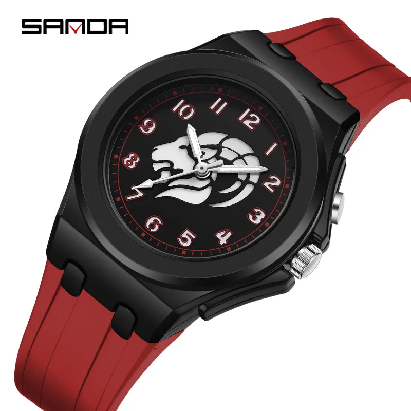 SANDA 6106 Student Quartz Watch Creative Unique Twelve constellations Dial Luminous Silicone Strap Wrist Watches for Boy Girl