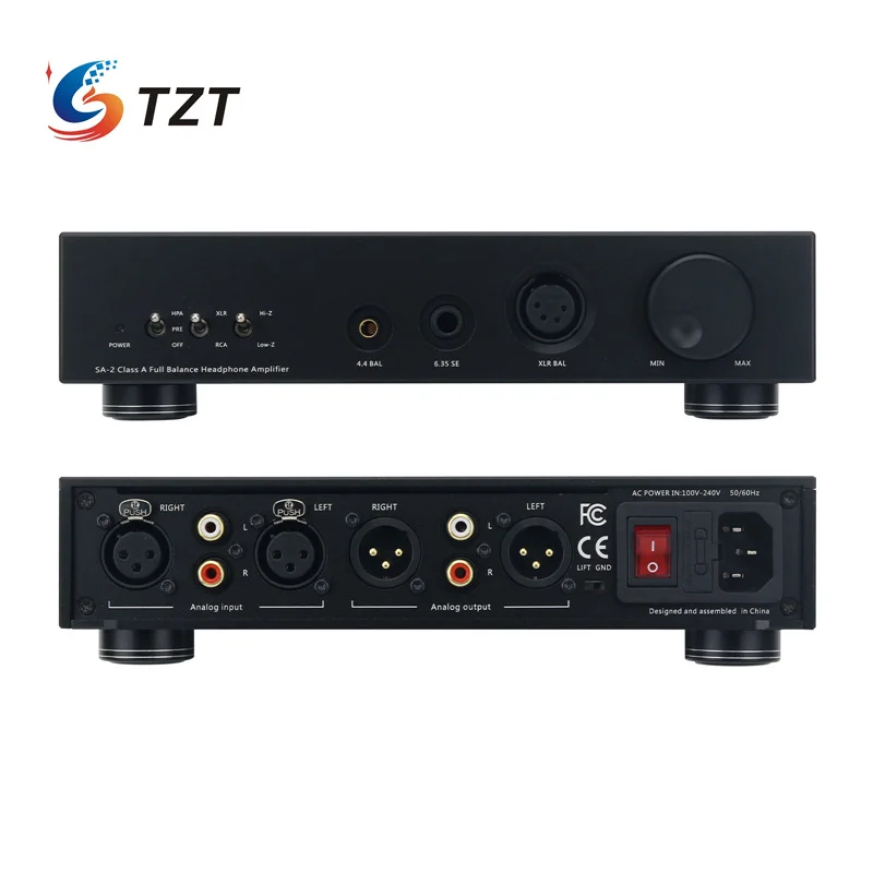 

Предусилитель для наушников TZT Singxer SA-2, полностью симметричный, класса А, с балансным выходом XLR, а также выходами 6,35 мм и 4,4 мм.