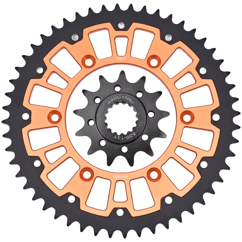 520 52T 13T Steel Aluminum Composite Front Rear Sprocket Kits For KTM 250 EXC EXC-F XCF-W 300 EXC 350 EXC-F XCF-W XC-W 400 XC-W