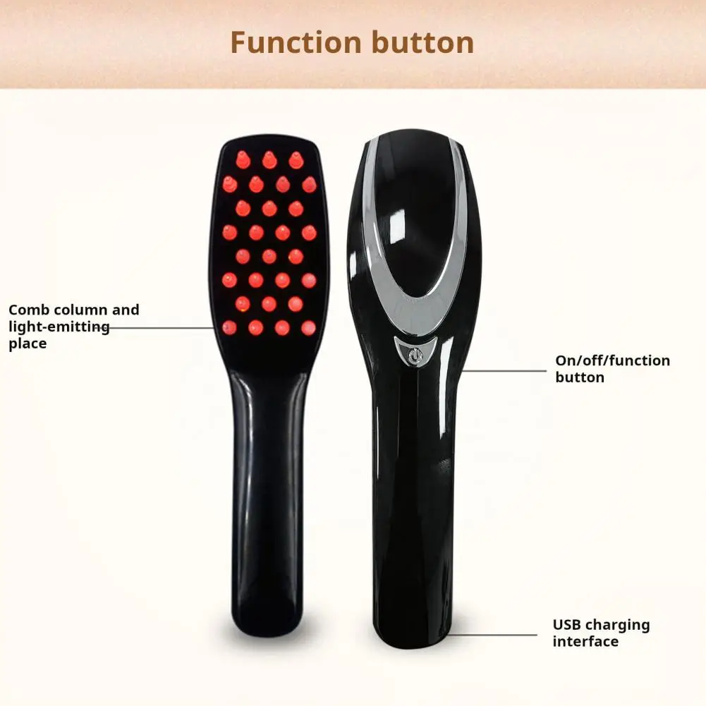 Electric Hair Growth Comb Professional Scalp Massager Red Blue Light Therapy Hair Loss Treatment Portable Electric Massage Brush