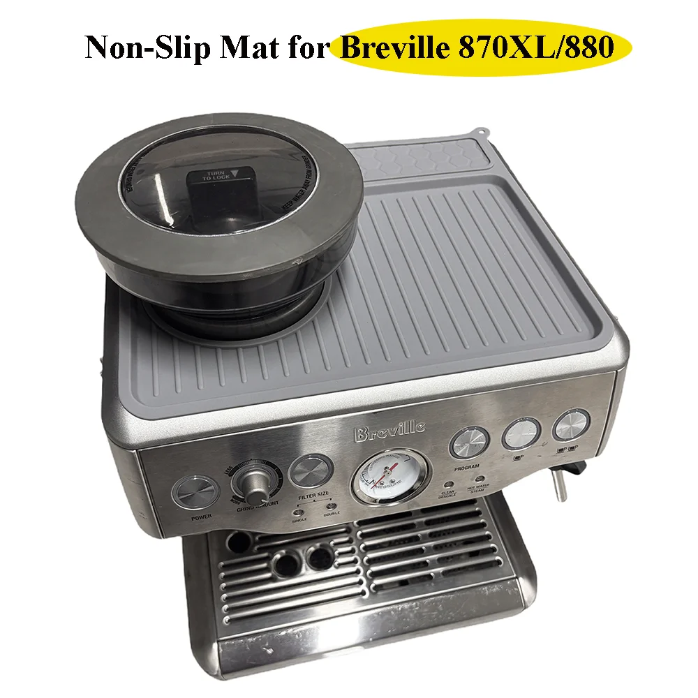 Non-Slip Tamping Mat for Breville 870XL/880 Espresso Machine, Food Grade Silicone Tamper Pad, Anti-Scratch Cleaning Accessory