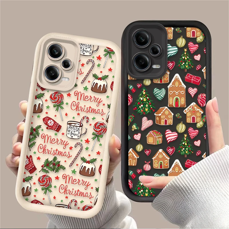 Caso de telefone padrão de natal dos desenhos animados para xiaomi redmi nota 13 14 12 11 pro plus 5g 14S 12S 11S 10S 10 9 redmi 14c 13c 12c 12 4g