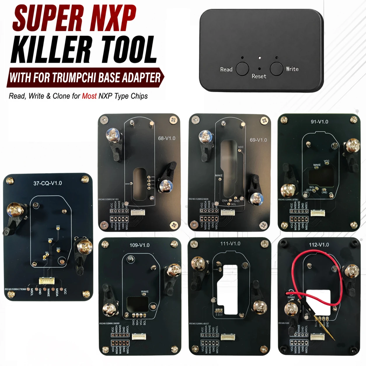 For Trumpchi Key All NXP-Chip Smart Keys Clones 4 Tokens & Unlimited Version Super NXP Killer Read Copy Device With Adapter Base