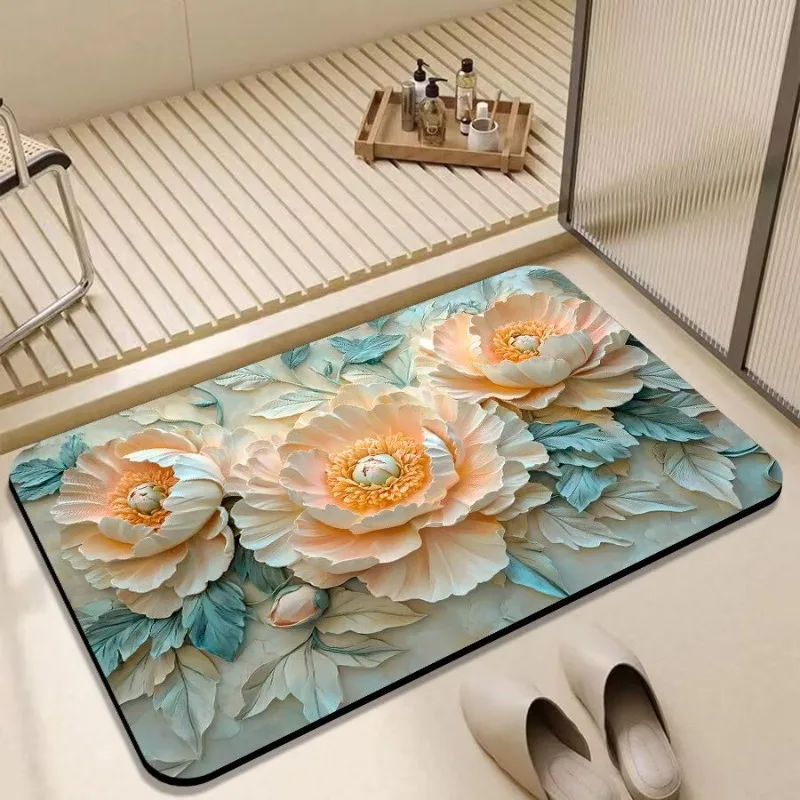 Bathroom floor mat, absorbent toilet floor mat, special non-slip mat for toilet door, diatom mud mat, toilet carpet