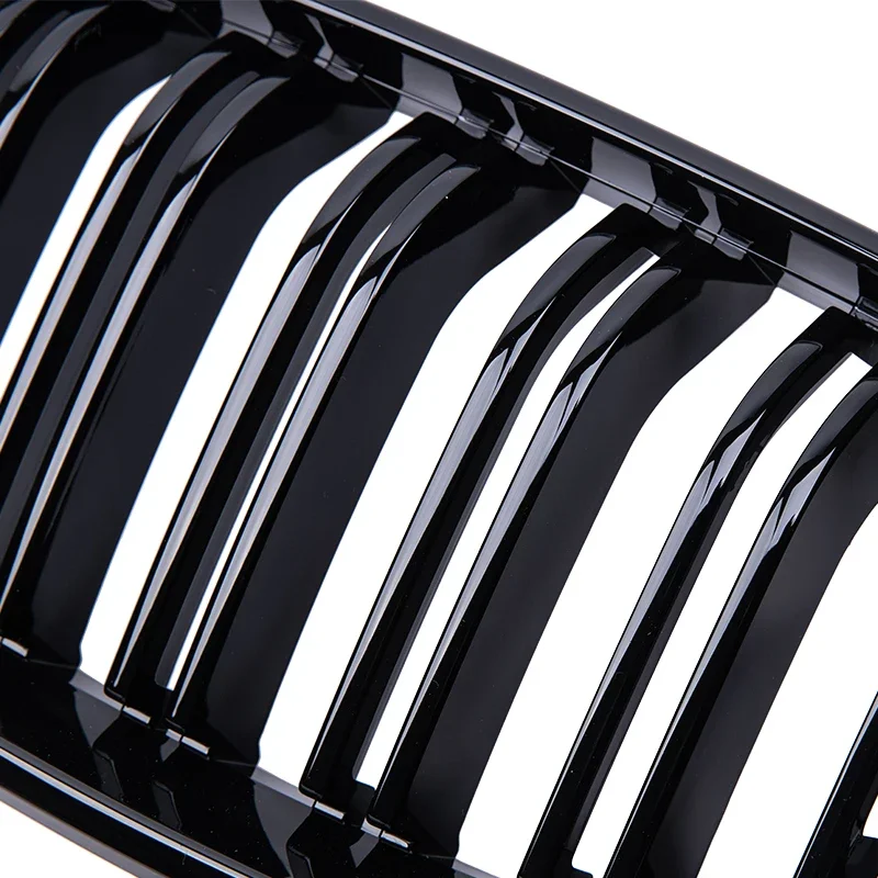 Pulleco For BMW 2 Series F22 F23 F87 M2 Car Front Bumper Grilles Kidney Racing Grill Double Slat Grille Gloss Black 2014-2018