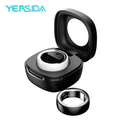 YERSIDA-R08M Anel Inteligente com Estojo De Carregamento, Freqüência Cardíaca, Rastreador De Fitness, Oxigênio No Sangue, Sono, Monitoramento De Saúde, IPX8 À Prova D' Água