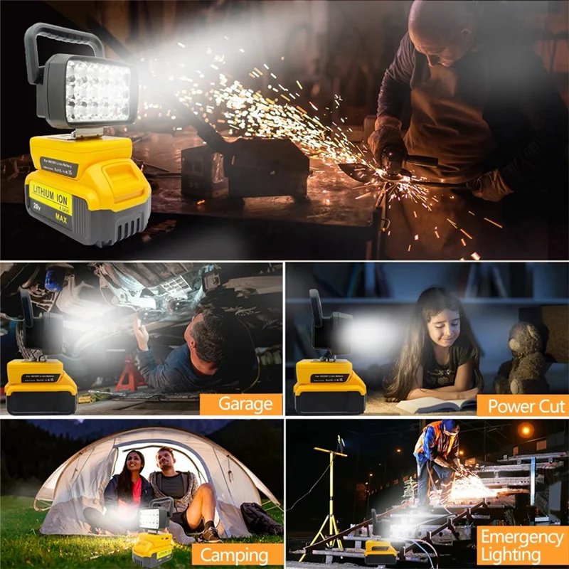 

FYBL-Portable Lanterns Spotlight For Flexvolt 20V 60V Li- Battery Camp Emergency Light