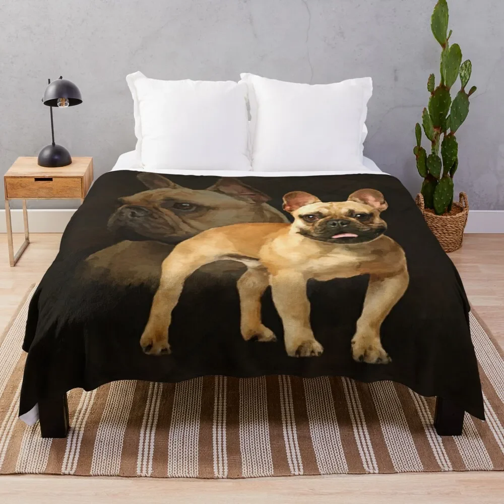 French Bulldog -Frenchie Dog Throw Blanket For Decorative Sofa Moving halloween Blankets