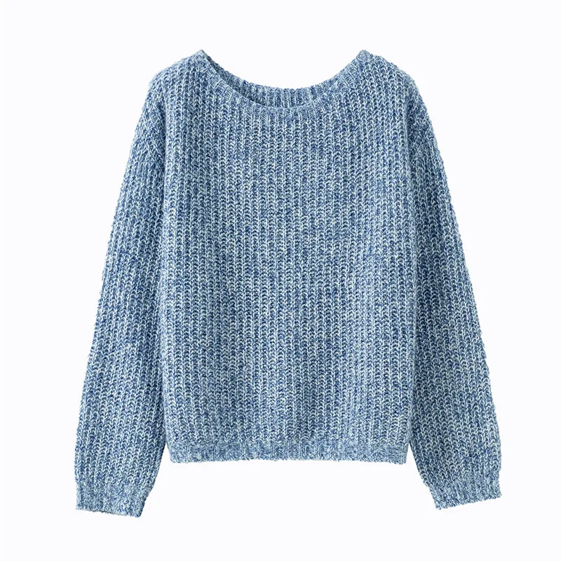 Birdtree – pull tricoté doux en mélange de laine et cachemire, Smock à manches longues et col rond pour femme, pull chaud à col rond, automne hiver 2025 T59827JF