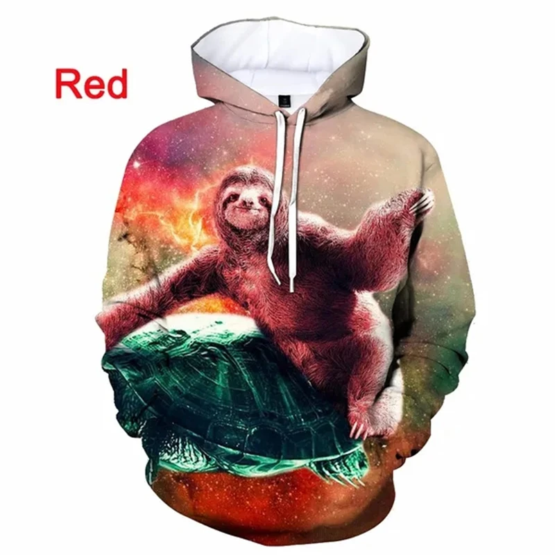 

New Arrival Goods Sloth Animel 3D Printed Hoodies Sweatshirt Pullover Men's Women's Casual Round Neck Short-sleeved Hoodie Hoody