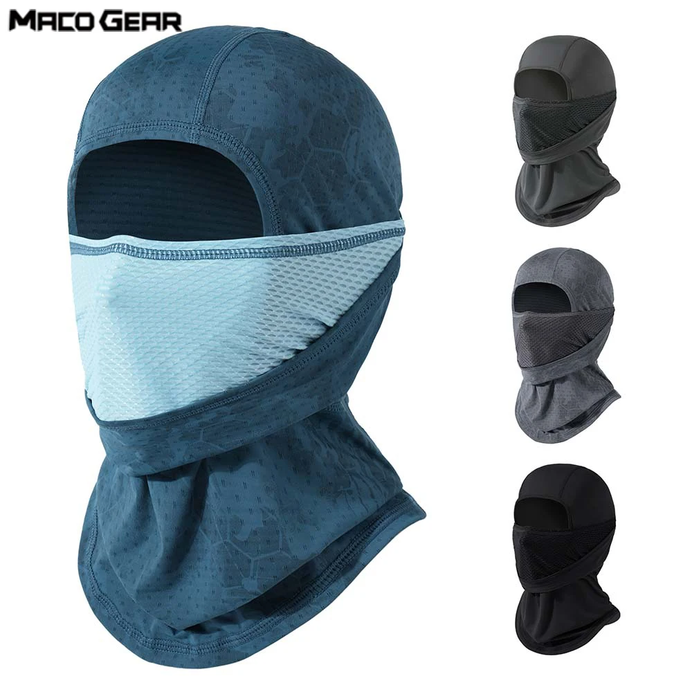 Summer Breathable Balaclava Hat UV Protection Full Face Mask Helmet Liner Quick Dry Cycling Running Hiking Fishing Outdoor Sport