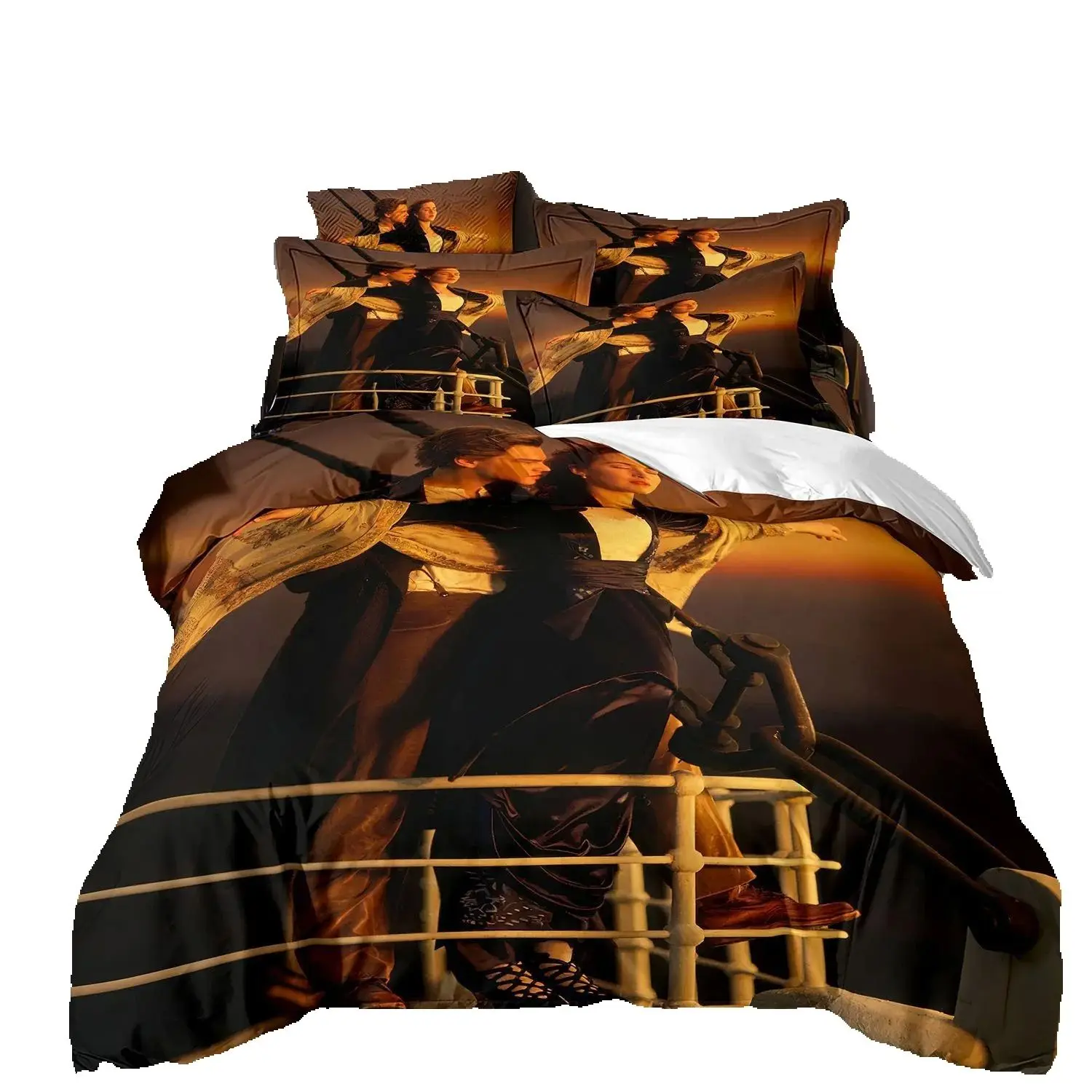

Boys Girls Bedding Duvet Cover By Ho Me Lili Set Microfiber Retro Classic Titanic Ship Ocean Scenery Watercolor Art