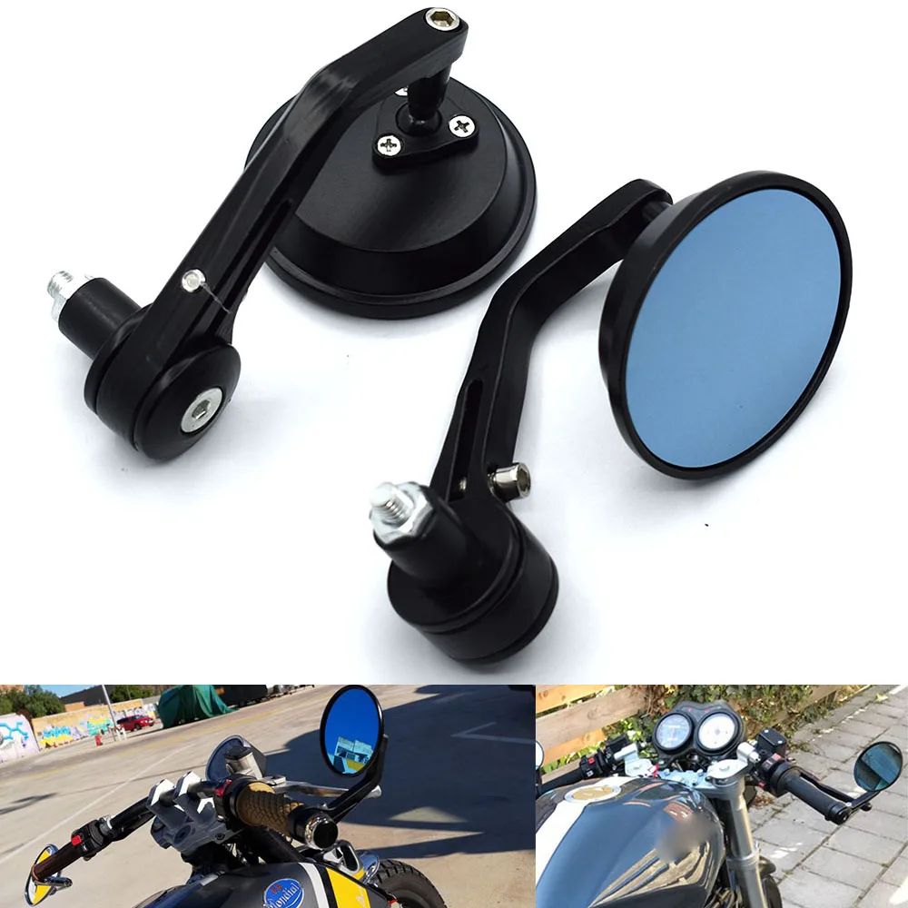 Universal 7/8 22mm Handle bar mirror Motorcycle rear view mirror For Kawasaki Z125 Z250 Z300 Z750 Z750R Z800 Z900 Z1000 ER-6N