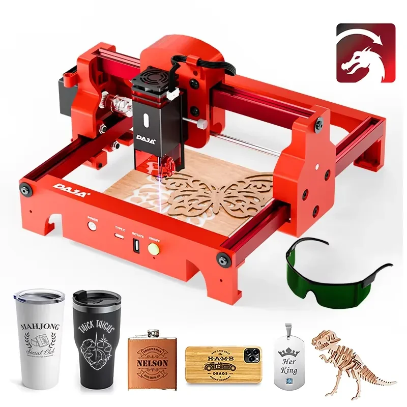 DZ Engraver 5W 10W for DIY Wood Bamboo Engraving Metal Plastic Leather High Precision Portable Machine Red Blue Light