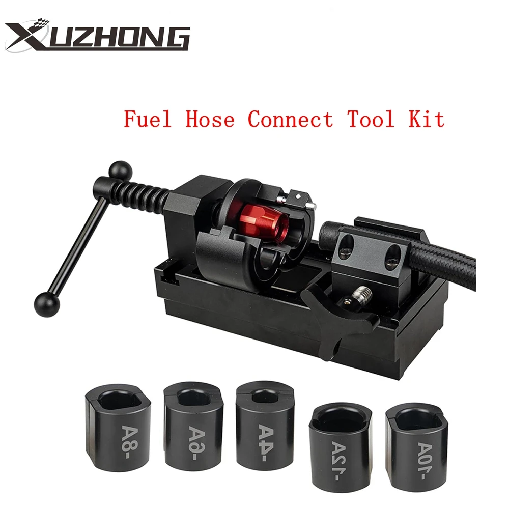 Aluminum Alloy Innovative Rotary Vise Fuel Line Fittings Installation Tool Fuel Hose Connect Tool Kit Black XLB-1108