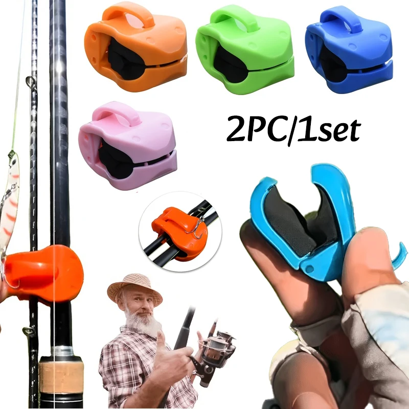 2 Stück/1 Set Angelrutenhalter-Clips Schnellbefestigungs-Köderruten-Aufbewahrungsständer Köderruten-Befestigungsclips mit Haken Angelzubehör-Organizer