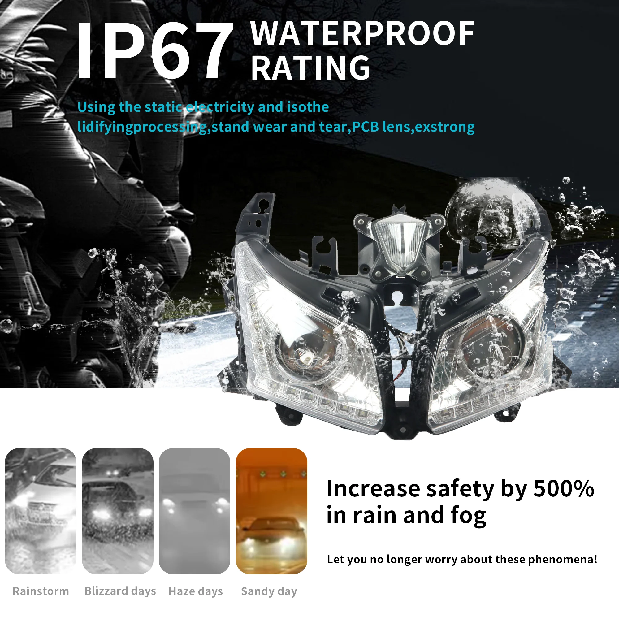 Motorcycle AccessoriesFit For 2012 - 2014 YAMAHA TMAX530 TMAX 530 TMAX 530 T-MAX 530 2013 Head Light Headlight Headlamp Assembly