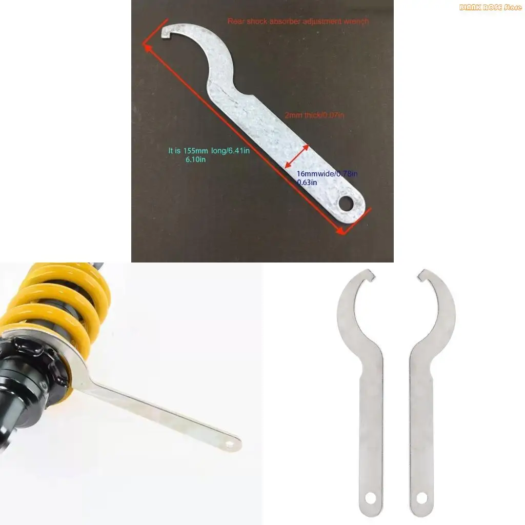 K1AE Antislip Hook Motorcycle Rear Shock Absorbers Wrench Compact Tool For Smooth Suspension Maintenance And Motorcycle Care