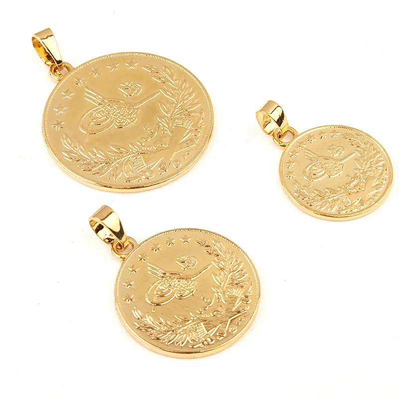 Dicai Coin Pendant Muslim Middle East Turkey Oman Wedding Jewelry Arab Women Necklace Pendant Jewelry Italian Charm Fashion