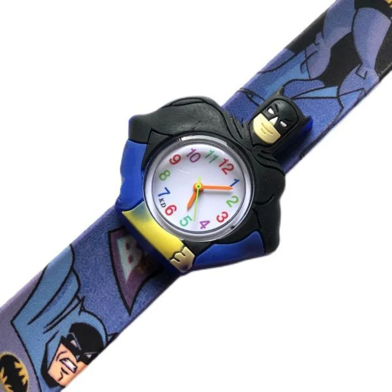 야수 왕국 배트맨 애니메이션 만화 패턴 패팅 시계 스냅 서클 성격 잘 생긴 소년 전자 시계 어린이 선물