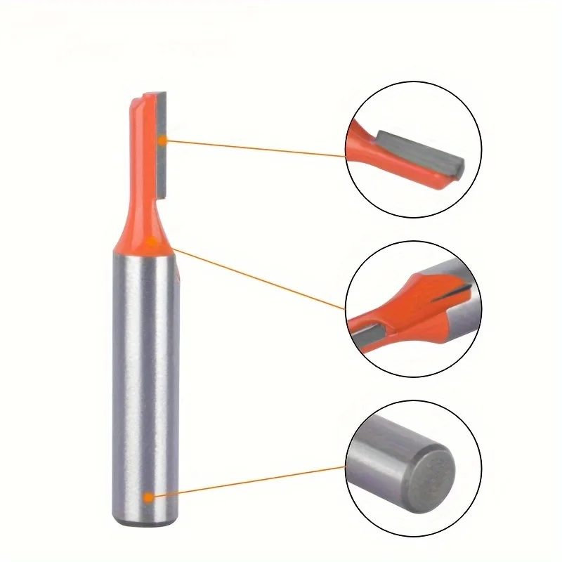 

Оранжевый набор деревообрабатывающих фрез с хвостовиком 8 мм — трехкомпонентное одностороннее долото, нож для резьбы и комплект плоскости для обработки канавок