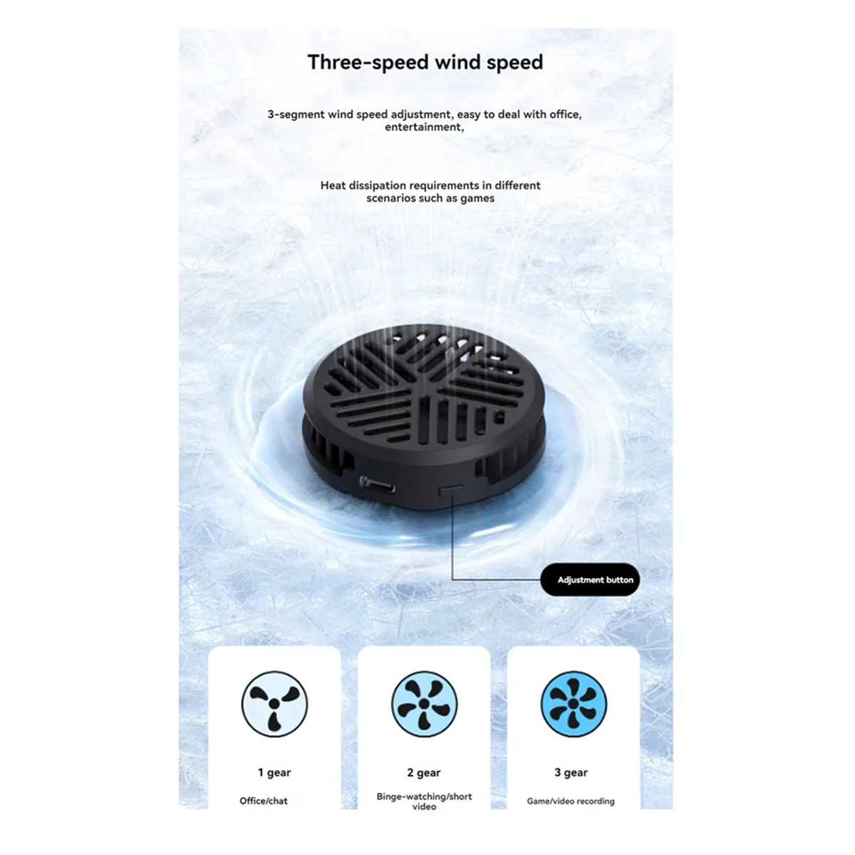 Hagibis Magnetic Cell Phone Cooler Cooling Fan Mobile Phone Radiator for IPhone 15 Pro Black Shark Gaming Live Stream B Z