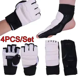 4Pcs/Set Taekwondo Foot Guards And Hand Guards Karate Doxing, Martial Arts Foot Guards Are Used In Kung Fu Boxing Bag Taekwondo