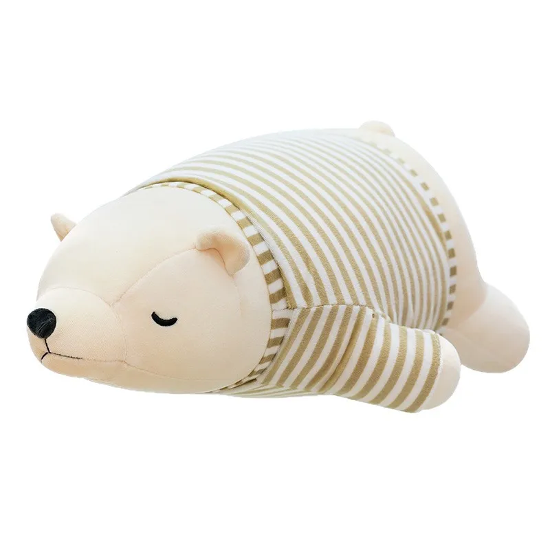 Polar Bear Plush Pillow Soft Fluffy Lying Stuffed Animal Doll Cute Sleep Cushion Sofa Ornament Home Decoration Gift for Girls - view 5