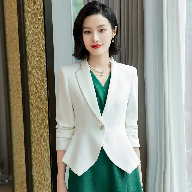 Elegant Women Office Work Wear Business Suits with Blazer Coat and Dress Autumn Winter Professional OL Styles Outfits Set