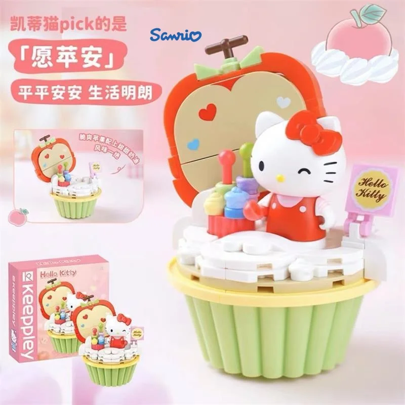 Keeppley Sanrio Bausteine Nette Kuchen Anime Figur Desktop Dekoration Puzzle Montage Modell Spielzeug Geburtstag Geschenk Für Kinder