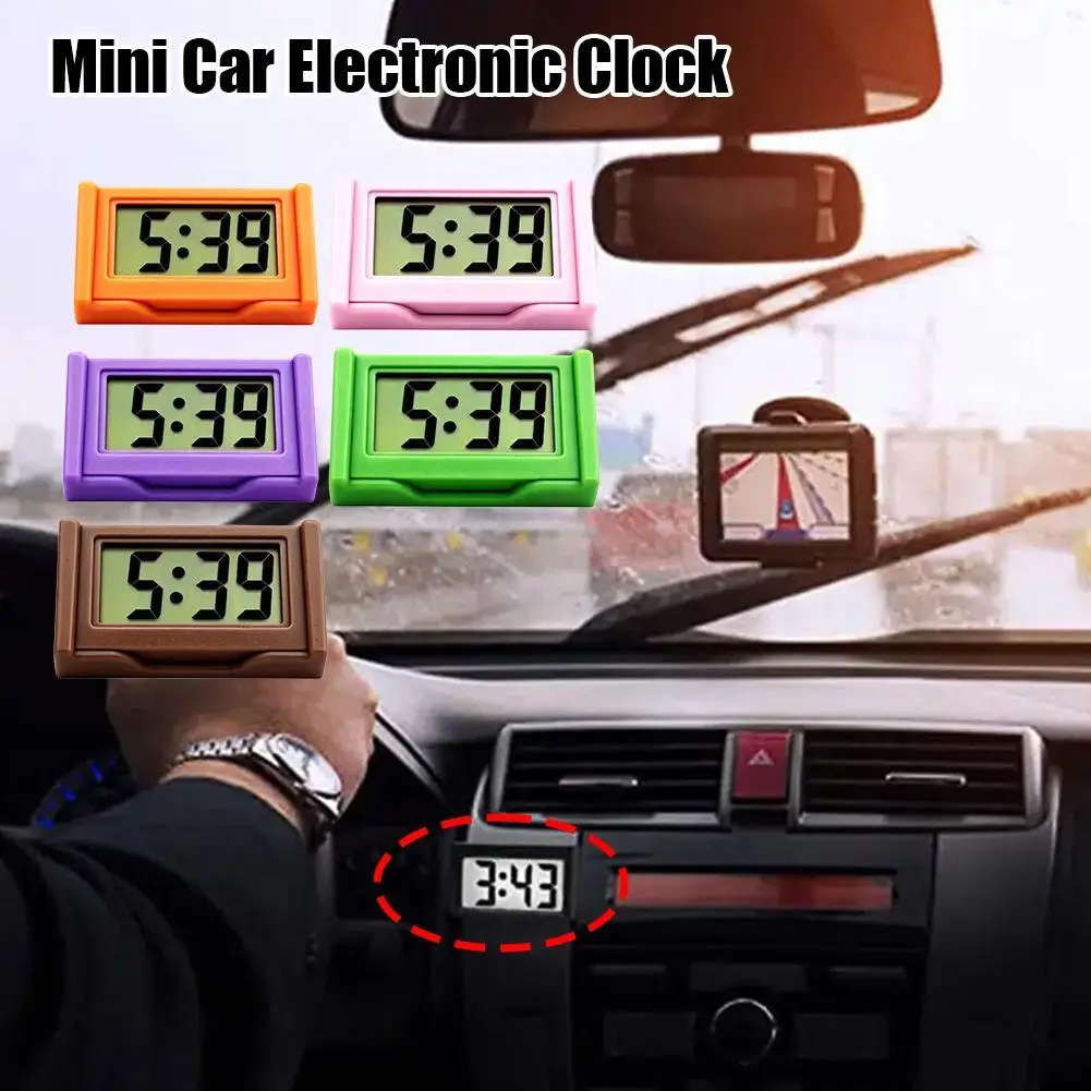 1/2/4Pcs Mini Digital Clock Large Screen Car Dashboard Electronic Clock Self-adhesive Mini Clock Car Clock For Truck Dashboard