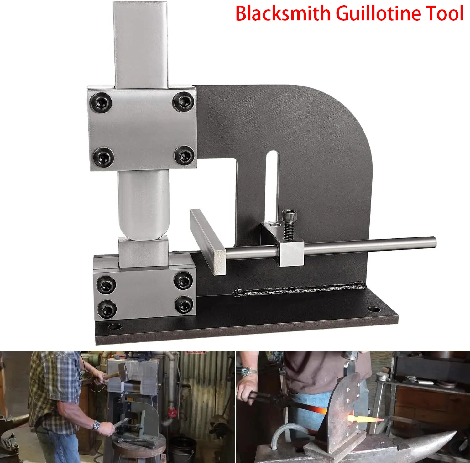 

TM Blacksmith Guillotine Tool Forge Wizard Blacksmith Tool Blacksmith Forging Tool, Fuller Tool Cut off Tool with Dies & Guides