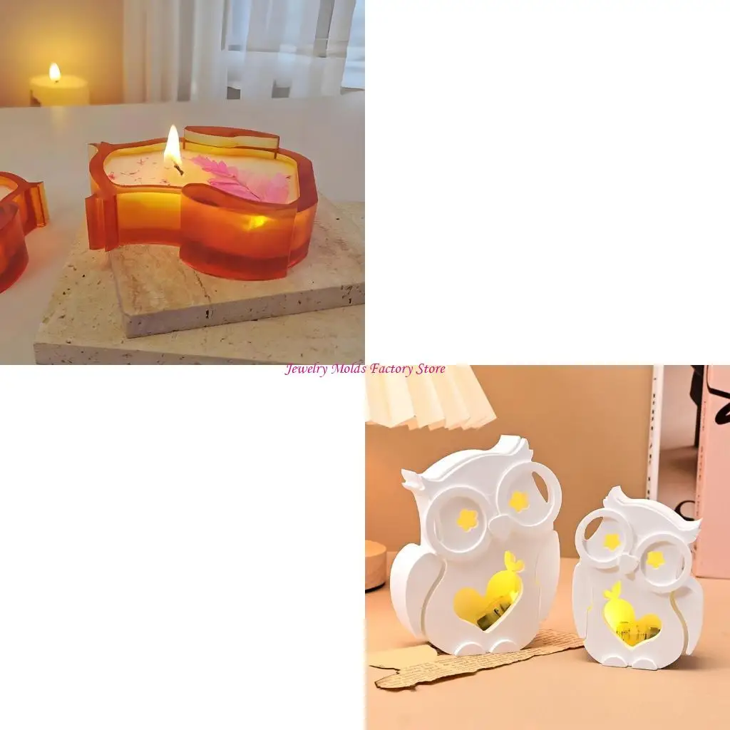 Sturdy Owl Silicone Mold For DIY Projects Hollow Detailing Artistic Lighting E0BF