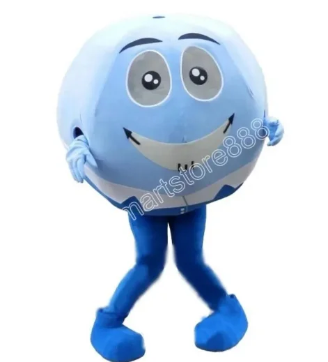 

New Adult Hot Sale Foam Blue White Ball Fancy Cartoon Mascot Costume Plush Christmas Fancy Dress Halloween Mascot Costume