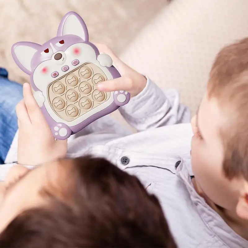 Jogo de empurrar rápido dos desenhos animados cão light-up jogo brinquedo multifuncional eletrônico fidget pop brinquedo para crianças meninos meninas pressão