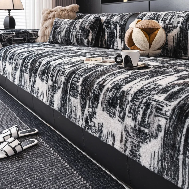 

Современный легкий роскошный противоскользящий чехол для дивана, ткань, новая осенне-зимняя плюшевая подушка для дивана, всесезонная универсальная высококачественная подушка