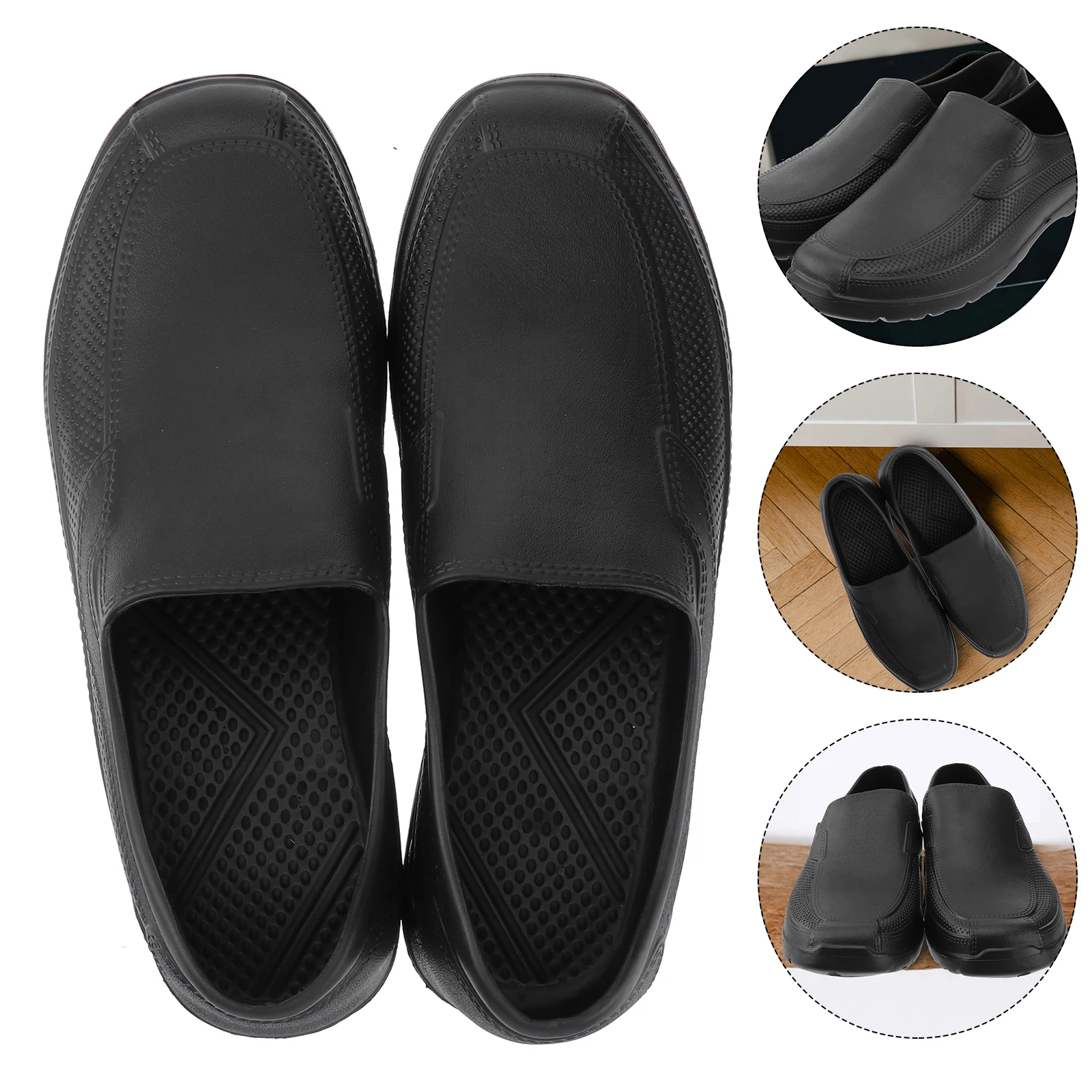 

EVA Shoes Non-slip Wear Resistant Chef Shoes Lightweight Comfortable Kitchen Oil-proof Shoes (40 Code, Black)