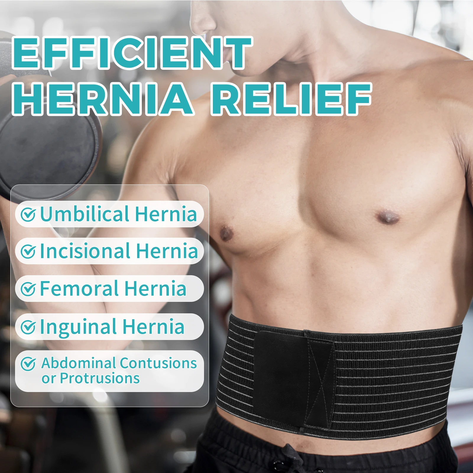 Lefeke Umbilical Hernia Belt for Men and Women Abdominal Support Binder with Compression Pad Belly Button Umbilical Hernia Belts