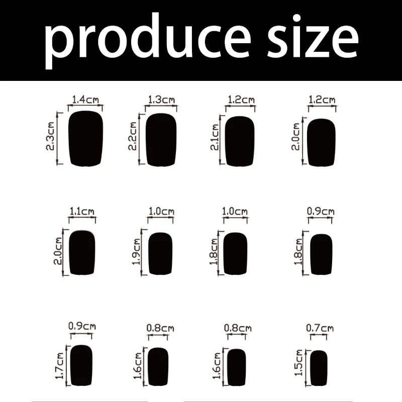 1 Set Press on Nail,Square Fake Nail Stick Glues on Nail False Nail Acrylic Nail