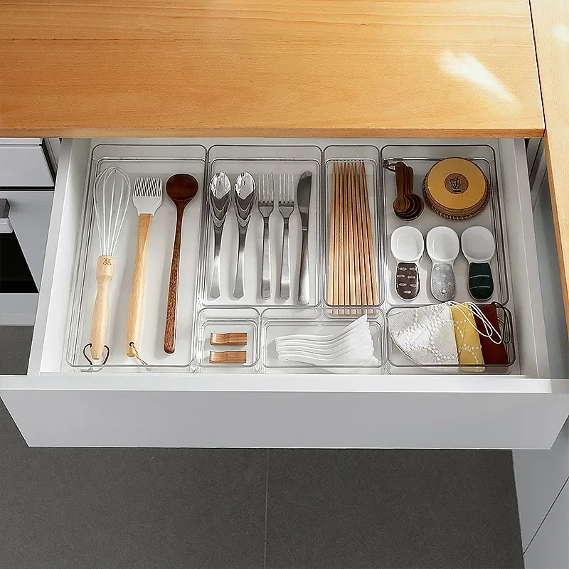 Organizer Box Desktop Plastic Divider Ware Storage Box 1 Pc Kitchen Drawer Organizer Box Divider Chopsticks Tableware