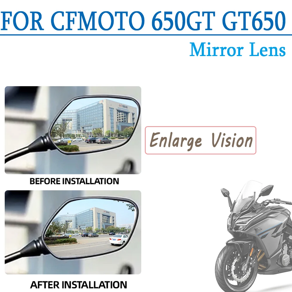 For CF CFMOTO 650GT 650 GT GT650 Convex Mirror Increase View Rearview Mirrors Rear View Side Mirror Lens