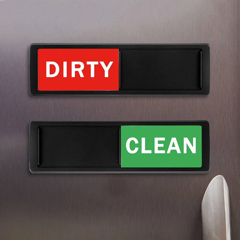 Clean Dirty Magnetic Indicator Sign Easy To Read Magnetic Dishwasher Sign Non-Scratch Slide Super Strong Magnet Sign for Kitchen