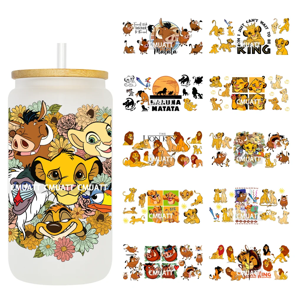 

Lion UV DTF Cup Wrap Transfers Stickers Decorate Mugs Beer Can Bottle Customized DIY Craft 16oz Libbey Glass