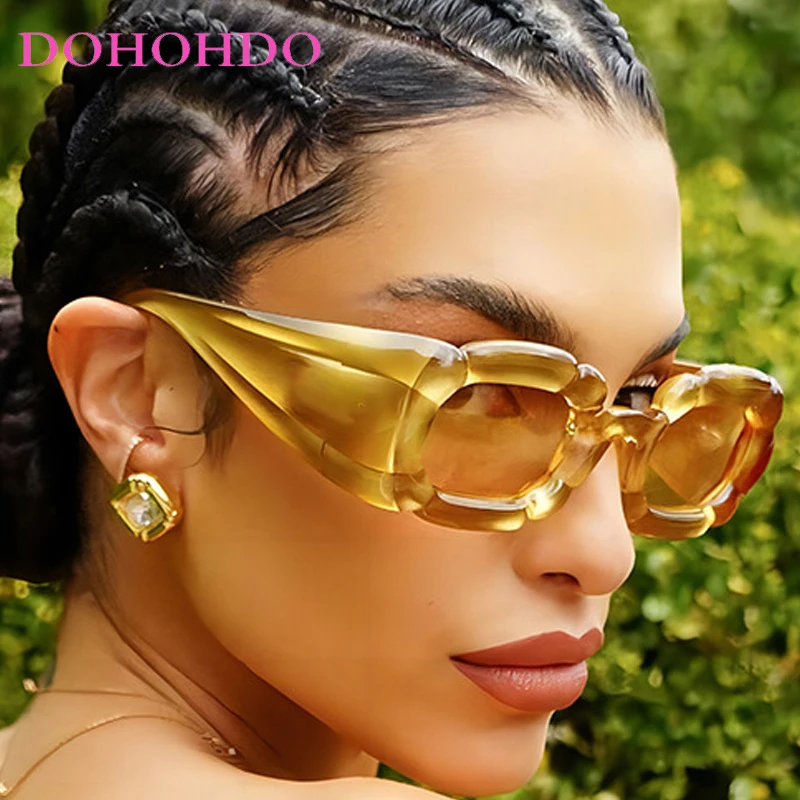 

DOHOHDO Ins Fashion Square Y2K Sunglasses Women Men Luxury Brand Sun Glasses Lady Personalized Candy Color Eyewear UV400 Shades